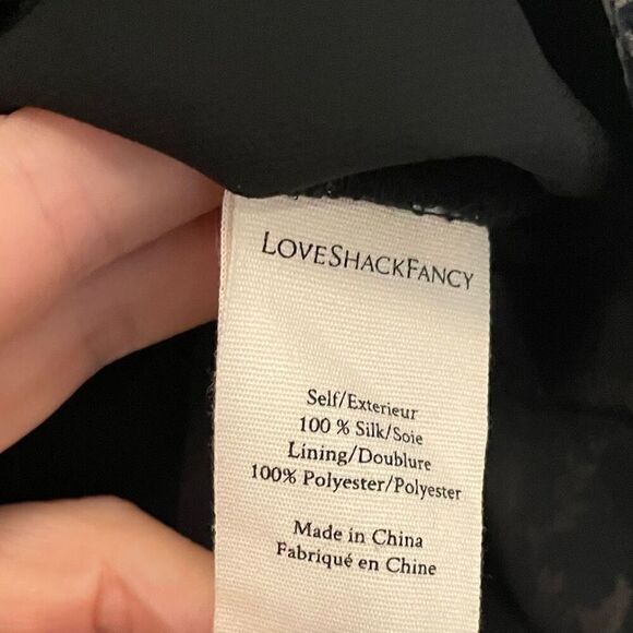 Loveshackfancy Peyton Dress Navy Cosmos One Shoulder Size S 100% Silk Floral - Picture 9 of 10